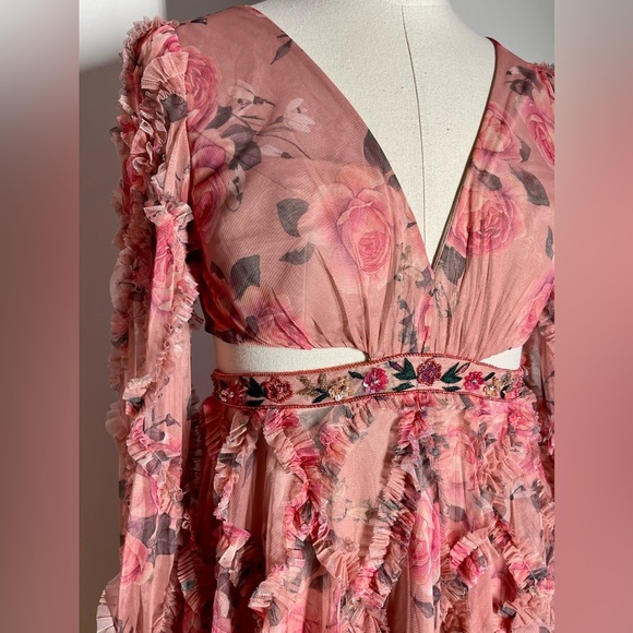 Mac Duggal 9151 | Ruffled Floral Chiffon Mini Dress | Women’s 10 - Picture 2 of 8